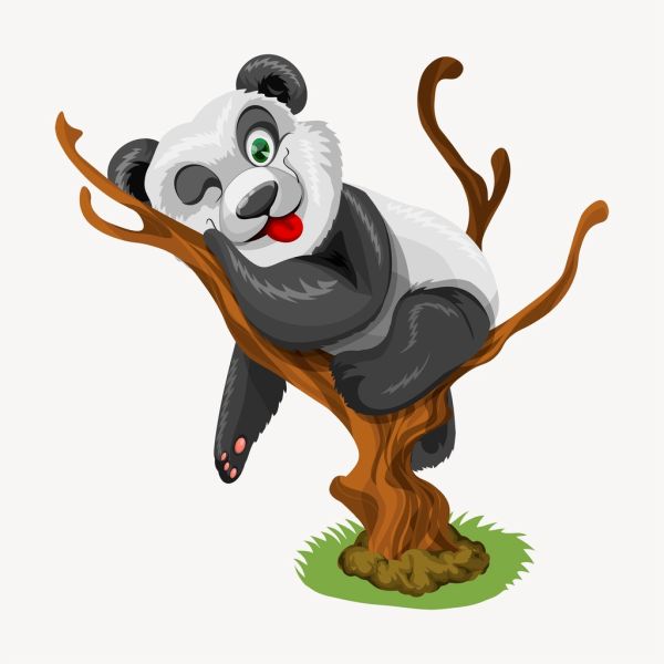 Baby panda clipart, animal cartoon